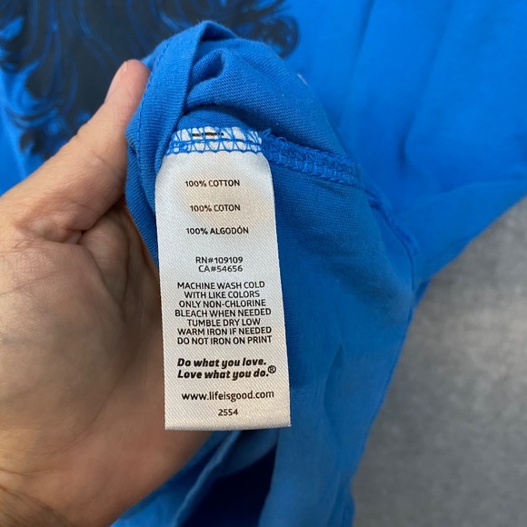 Life is Good Shirt Mens Large Blue Keep it Salty Beard Guy Beanie Sailor - Picture 8 of 11